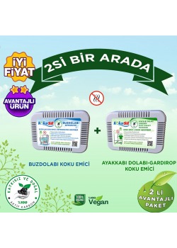 Buzdolabı ve Ayakkabı Dolabı, Gardırop Koku Giderici 2li Paket