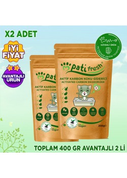 Doğal Aktif Karbon Kedi Kumu Koku Giderici 2 Adet 200 Gr